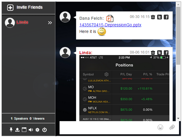 Group Chat for Online Stock Traders