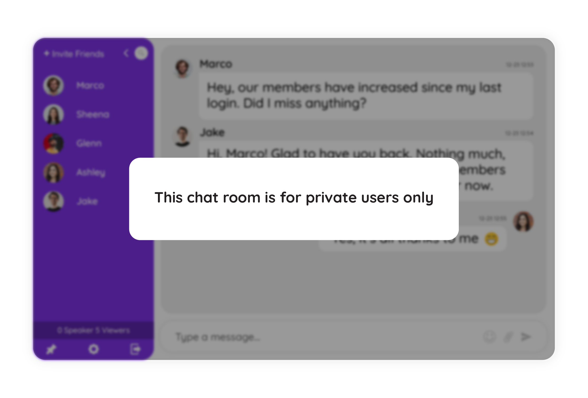 Members only group Chat for closed communities