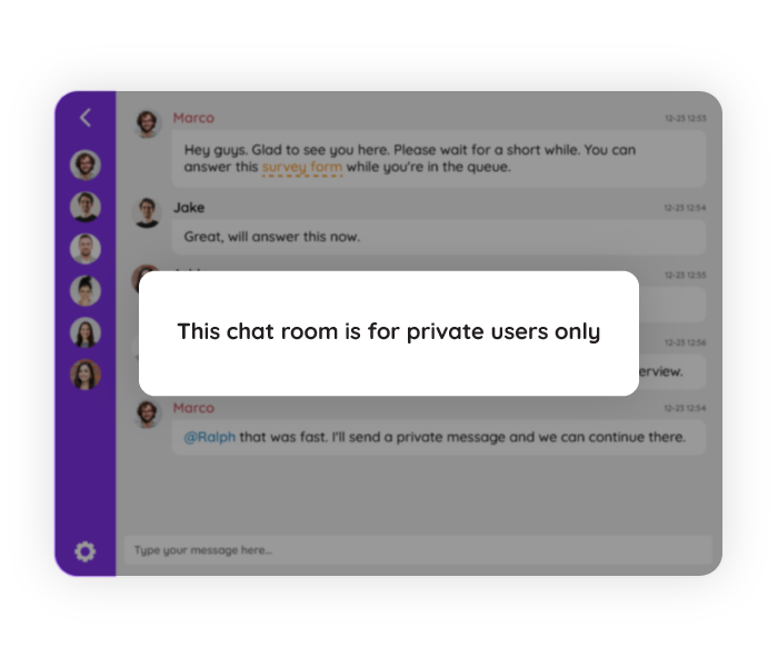 Exclusive membership chat