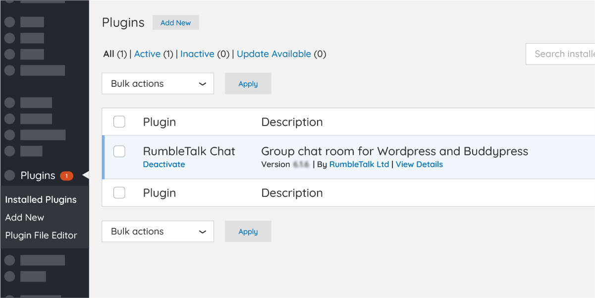 Activate your wordpress addon plugin to enable your group chat